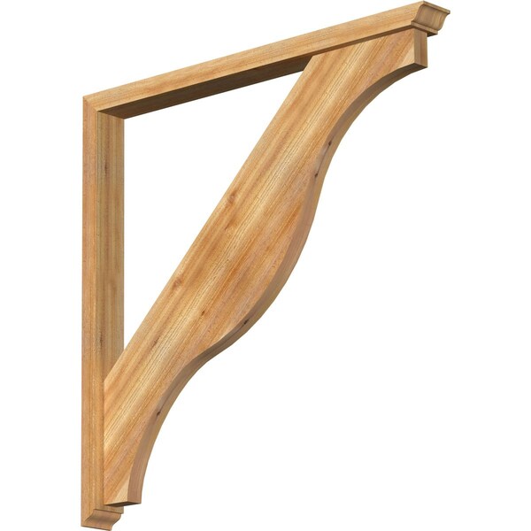 Ekena Millwork Funston Traditional Rough Sawn Bracket w/ Offset Brace, Western Red Cedar, 4"W x 44"D x 44"H BKT0402X44X44FST01RWR - main